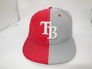 A10 Tampa Bay Rays Red & Gray New Era 59Fifty Fitted 7 1/2 Hat Cap MLB - Picture 1 of 6