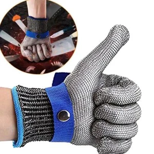 Stainless Steel Mesh Protective Glove Cut Resistant Chain Mail Work S D3P7 - Picture 1 of 13
