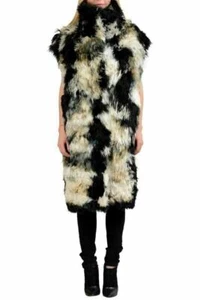 Just Cavalli Wool Alpaca Multi-Color Reversible Women's Vest Coat US S IT 40 - Picture 1 of 9
