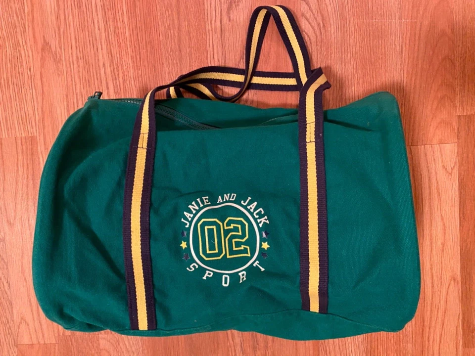 JANIE & JACK Boys Green Luggage Tote Carry Bag Small Duffle Toddler 14x12x9 - Image 1 of 1