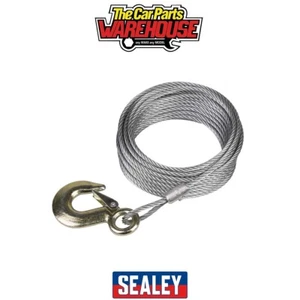 Sealey GWEC20 Winch Cable/Wire Rope with Forged Hook 5.1mm x 10m 1350kg Br - Picture 1 of 5