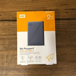 WD 2TB My Passport Portable External Hard Drive Grey WDBWML0020BGY-WESN New - Picture 1 of 6