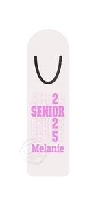 Pink Senior 2025 (Name) Graduation Aluminum Bookmark - Picture 1 of 1