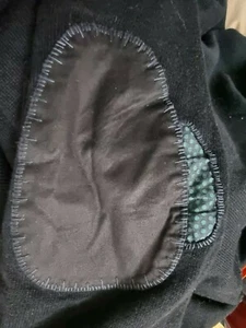 Jersey PS Paul Smith negro para hombre M lana algodón botón cuello suéter parches en el codo - Imagen 1 de 7