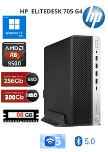 HP EliteDesk 705 G4 SFF A6 3.5 GHz SSD Nvme 256 Go + Hdd 500 Go RAM 8 Go wifi - Photo 1/4