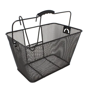 Cruiser Bike Square Steel Wire Bicycle Basket 311 Black W 15" X D 10" X H 9 1/4" - Picture 1 of 3