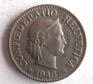 1946 SWITZERLAND 10 RAPPEN - Excellent Coin - FREE SHIP - Swiss Bin #5 - Picture 1 of 2