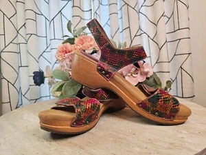 Sandalias de cuña Spring Step By L'Artiste estilo vintage multicolor con estampado de piel de serpiente - Imagen 1 de 13