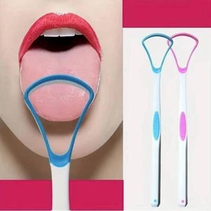 Soft Tongue scraper cleaner brush handle floss tounge cure bacteria fresh breath - Picture 1 of 23