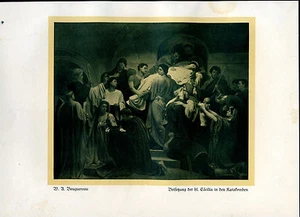 Beisetzung der hl. Cäcilia-- Bouguereau-Nach einem  Aquarell -- Coloriert-- 1927 - Picture 1 of 1