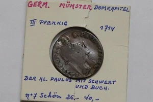 🧭 🇩🇪 GERMANY MUNSTER 3 PFENNIG 1714 B66 #26 - Picture 1 of 3