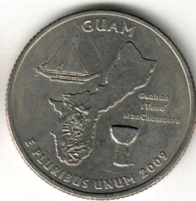USA - 2009P - Washington ¼ Dollar - Guam - Rare - #11193 - Image 1 of 2