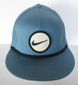 Nike AeroBill TRUE Retro72 Snapback Golf Hat Cap Blue Flat Bill OSFM Adjustable - Picture 1 of 8
