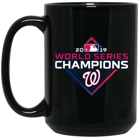 World Series Champions Washington Nationals Black 15 oz Ceramic Coffee Mug Cup Cover