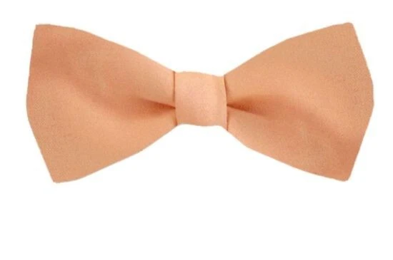 Boy's Peach Solid Satin Pre-Tied Bowtie for Schools -  Weddings- NWT - Image 1 of 1