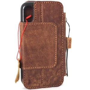 Genuine Leather Case for Apple iPhone X Wallet Handmade Luxury Detachable Rubber - Bild 1 von 8