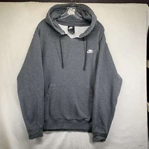 Sudadera con capucha Nike Swoosh gris bordada para hombre talla XL - Imagen 1 de 16
