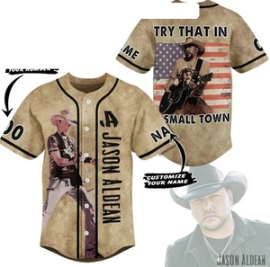 Jason Aldean Try That In A Small Town Personalized Baseball Jersey - Picture 1 of 3
