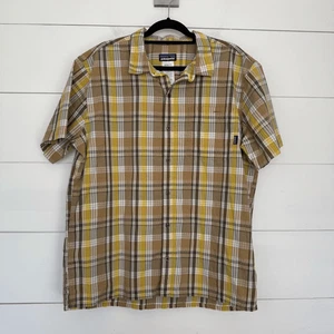 Patagonia Men’s XL Yellow Plaid Button Down Short Sleeve - Picture 1 of 4