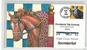 COLLINS HANDPAINTED 1970s CELEBRATE CENTURY SECRETARIAT HORSE RACING TRIPLE CROW - Picture 1 of 1