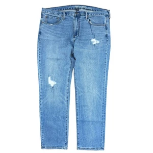 Gap Slim Stretch Mens Jeans Size 40x32 Light Wash Distressed Denim - Picture 1 of 7