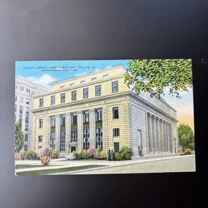 Public Library Building Birmingham Alabama FABVINTY BARGAIN POSTCARD Linen - Picture 1 of 2