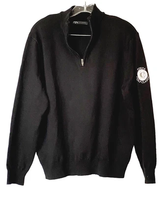 Callaway Golf Sweater Mens M Black Wool Blend 1/4 Zip Costa Golf Classic Label - Image 1 of 4