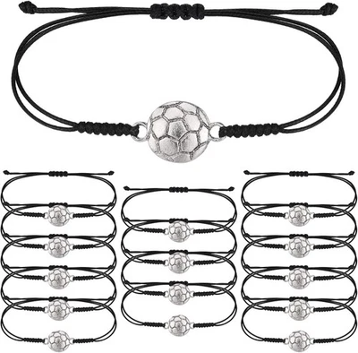 15 Stück Fußball Armband kinder Jungs, mit Verstellbares Gewebte Schnur - Bild 1 von 4