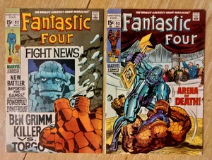 Fantastic Four #92 y #93 Marvel 1969 15¢ 1er Napoleón G. Robberson en muy buen estado - Imagen 1 de 8