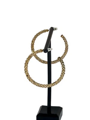 Сверкающие серьги-кольца BCBG — хорошего тона с белыми кристаллами - Изображение 1 из 4