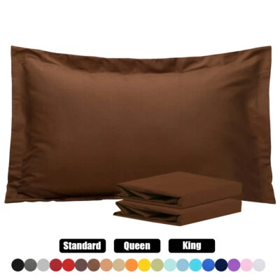 Microfiber Pillow Shams Set of 2 Soft Hypoallergenic King Queen Standard Size - Image 1 of 4