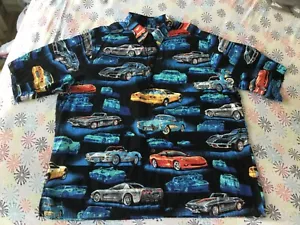 Reyn Spooner Sports Eddy Y GM Corvette History Racing Hawaiian Shirt Mens XL - Picture 1 of 8