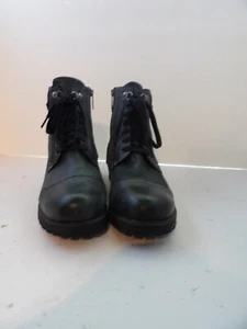 Blondo Water Resist Lace Up Side Zip Gray Leather Wool Blend Lined Boots Size 9 - Picture 1 of 7