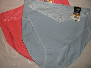 NWT Vanity Fair 13129 Beautifully Smooth Hi-cut cotton panty panties 6 7 8 9 CLR