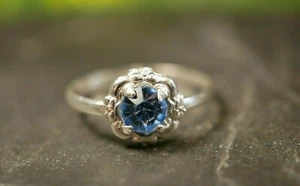 Feiner 835 Silber Ring Jugendstil Art Deco 1,45 cm Hellblau Aquamarin Optik - Bild 1 von 11