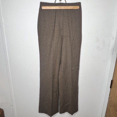 Pantaloni eleganti donna vintage Givenchy Sport Paris New York lana taglia 8 marrone