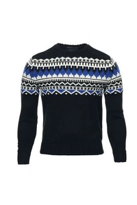 Polo by Ralph Lauren Mens Black Fair Isle Crew Neck Sweater - Picture 1 of 6