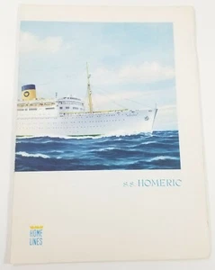 Home Lines S. S. Homeric Italian Dinner Menu 1965 Holiday Christmas Cruise E2E - Picture 1 of 3