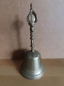 Handglocke Tischglocke Messing ca. 19,5 cm h. am Griff eine Krone - Bild 1 von 7