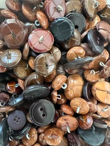 GENUINE LEATHER BUTTONS-OVERSTOCK SALE-SELLING IN ASSORTED 12 LB LOTS - Picture 1 of 5