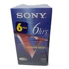 Sony Blank VHS Tapes 6 pack New Sealed 36 Hours Total NOS