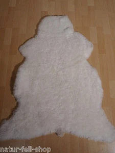 ÖKO SCHAFFELL LAMMFELL FELL KURZHAAR WEISS 110-120 x 3cm geschoren - Bild 1 von 3