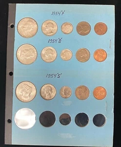 1954 P-D-S US Mint 90% Silver Complete Mint Set, Very Low Mintage Mint Set - Picture 1 of 7