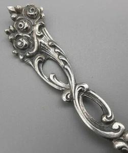 Fleischgabel Rose 800er Silber Blumen floral Aufschnittgabel Gabel Rosen (AP)  - Bild 1 von 5