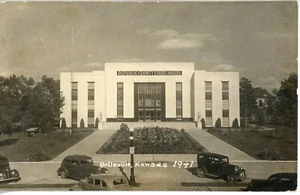 Postal Belleville, Kansas Republic County Courthouse 1941 RPPC sin publicar - Imagen 1 de 2