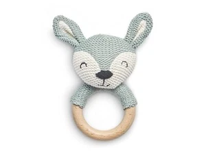 Jollein Holz Beißring/Rassel Baby Deer Ash Green - Hirsch - - Bild 1 von 2