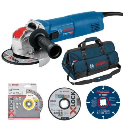 Bosch Winkelschleifer mit X-LOCK GWX 10-125 inkl. Zubehör-Set 27tlg. + Tasche - Bild 1 von 4