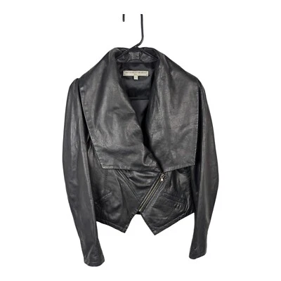 What Goes Around Comes Around 正品绵羊皮黑色夹克女式 L 码 — 第 1/4 张图片