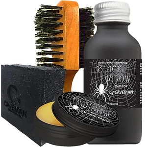 Aceite para barba Caveman® hecho a mano + bálsamo para barba + cepillo gratuito + kit de regalo de jabón - Imagen 1 de 12