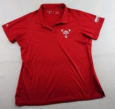 Polo AT&T Byron Nelson Logo Mujer Grande Rojo Antigua Poliéster Foto 1 de 4